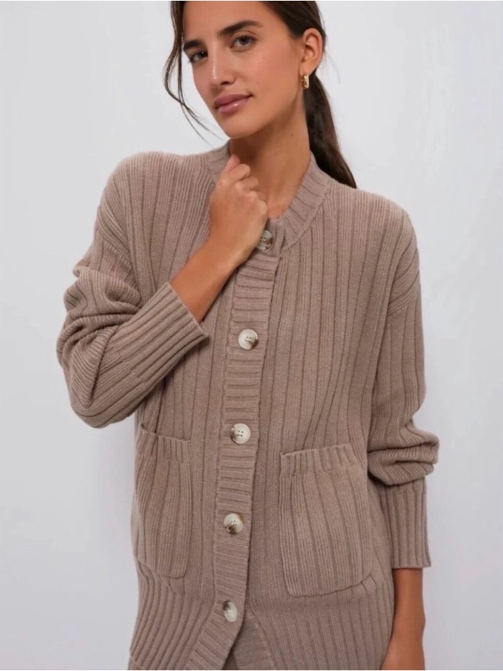 Varley Pensdale Relaxed Knit Sweater Jacket Size L